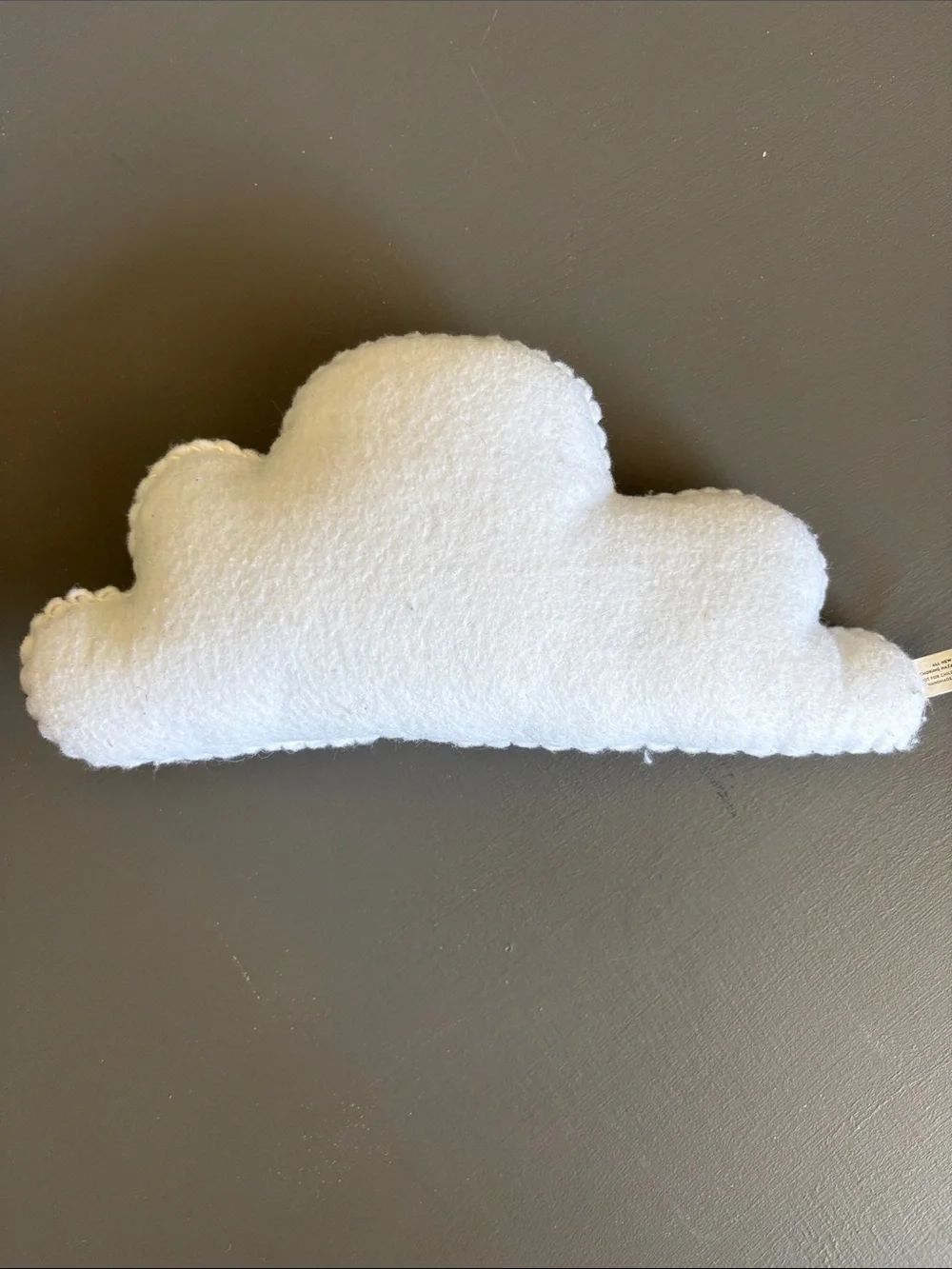 Plush Cloud Toy with Embroidered Face - White